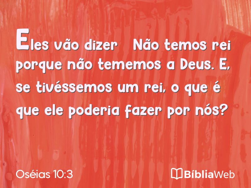 Oséias 10:3 em imagem para compartilhar