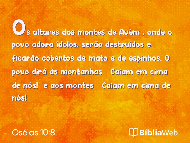 Oséias 10:8 em imagem para compartilhar