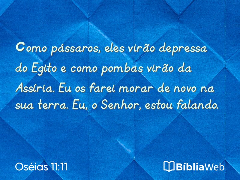 Oséias 11:11 em imagem para compartilhar