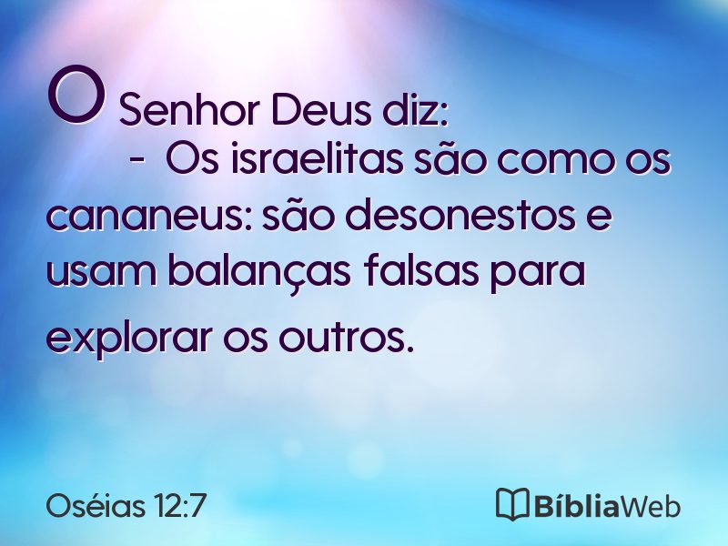 Oséias 12:7 em imagem para compartilhar