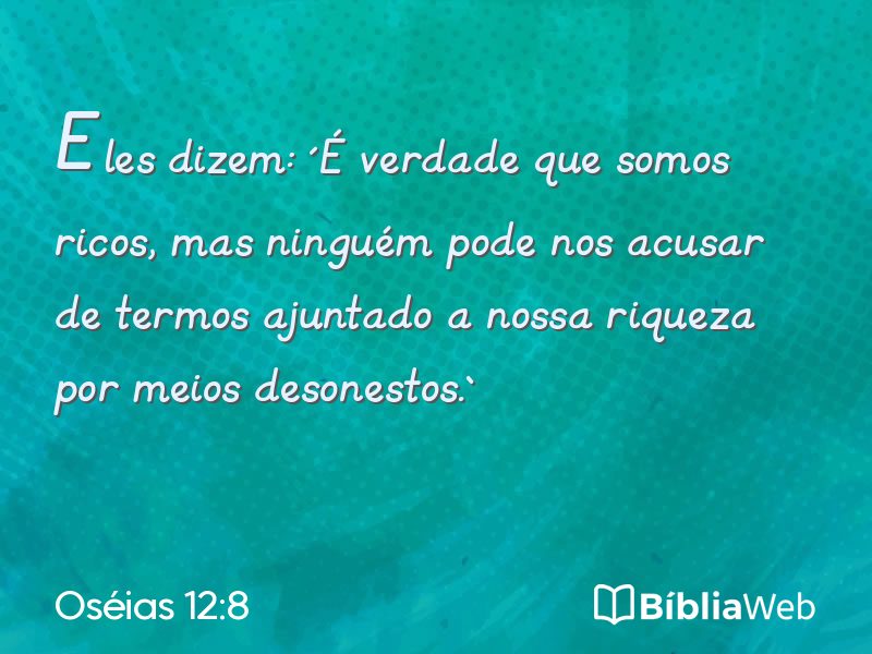 Oséias 12:8 em imagem para compartilhar