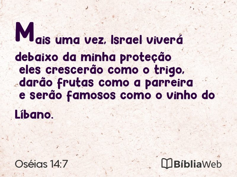 Oséias 14:7 em imagem para compartilhar