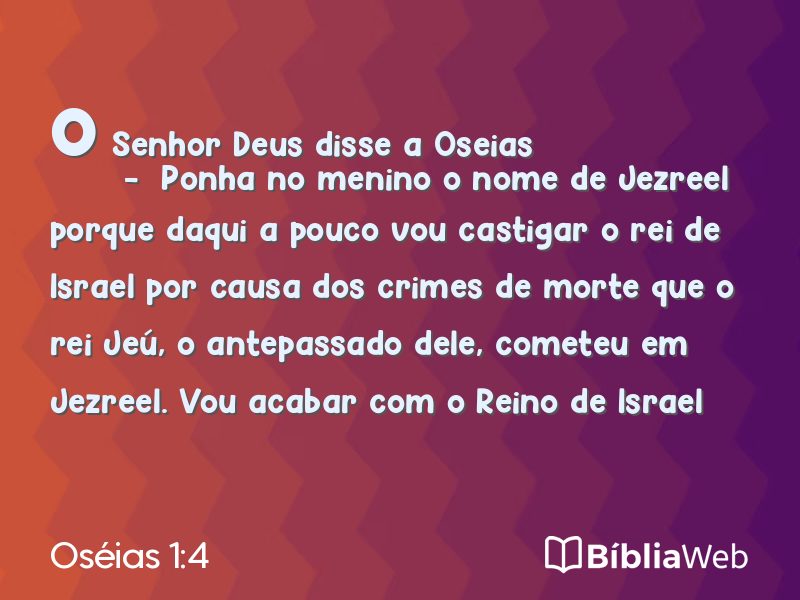 Oséias 1:4 em imagem para compartilhar