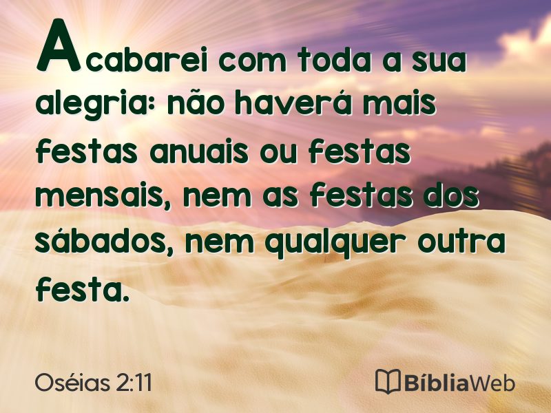 Oséias 2:11 em imagem para compartilhar