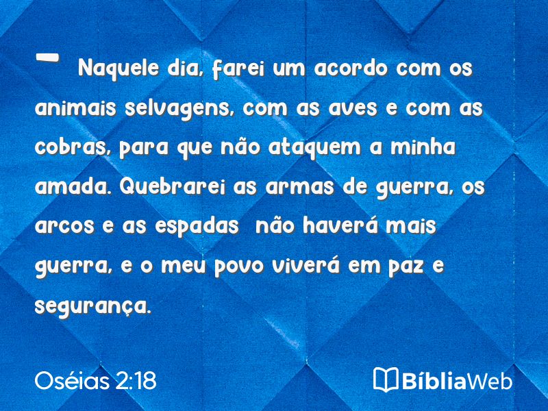 Oséias 2:18 em imagem para compartilhar
