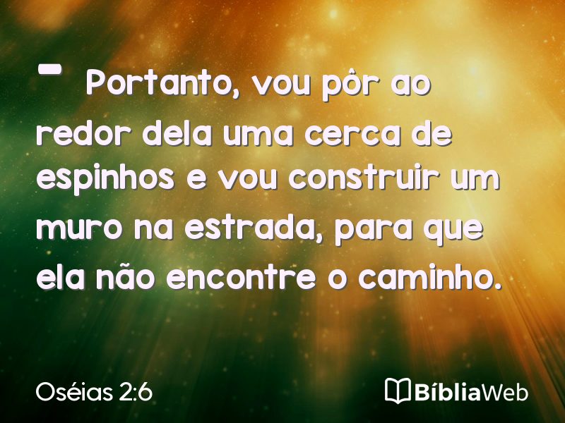 Oséias 2:6 em imagem para compartilhar