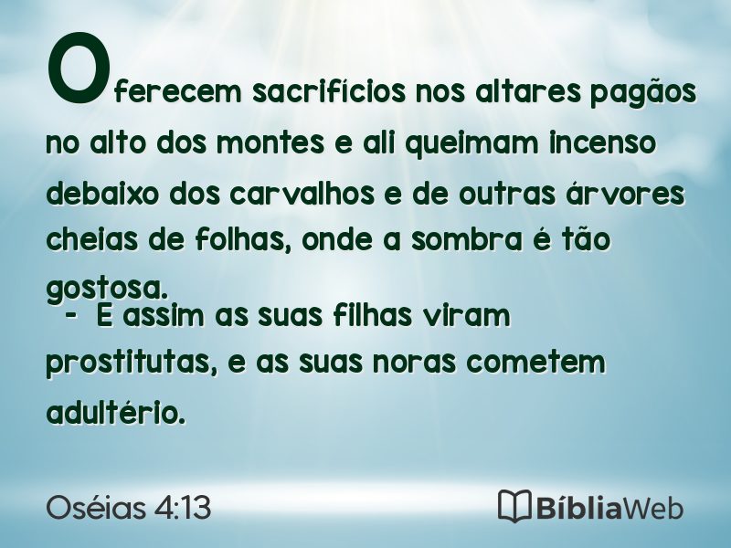 Oséias 4:13 em imagem para compartilhar