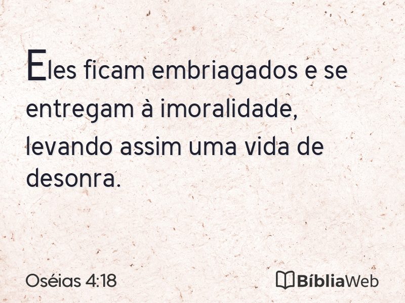 Oséias 4:18 em imagem para compartilhar