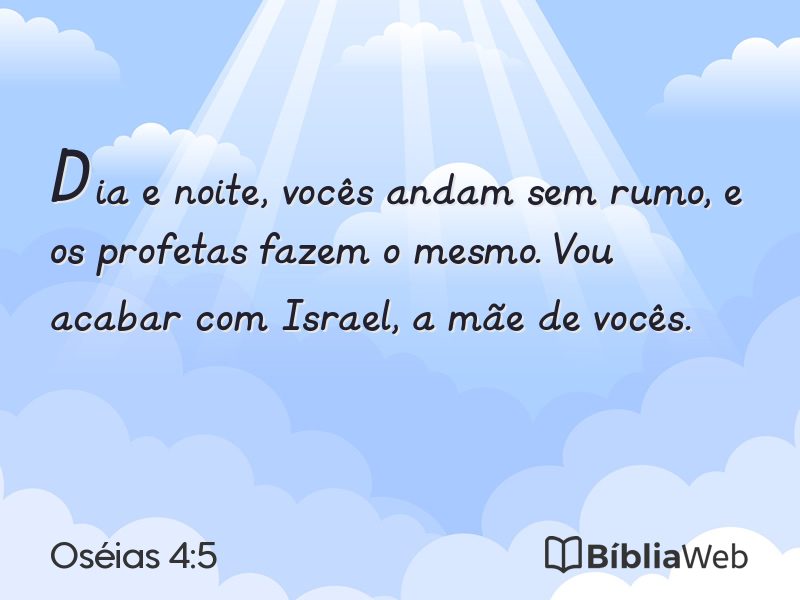 Oséias 4:5 em imagem para compartilhar