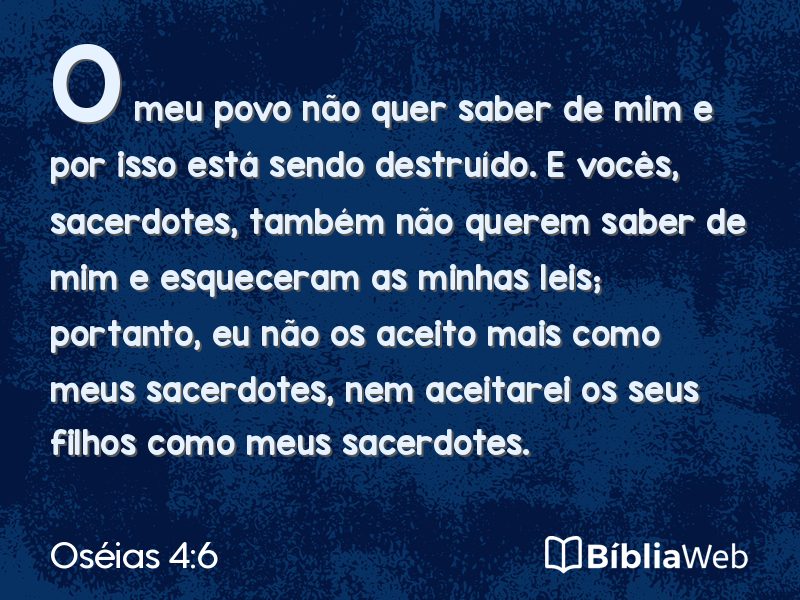 Oséias 4:6 em imagem para compartilhar
