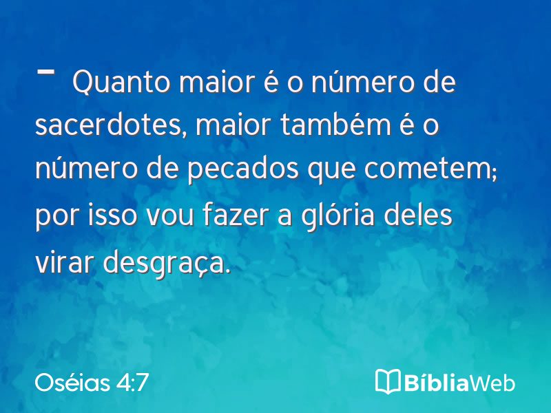 Oséias 4:7 em imagem para compartilhar