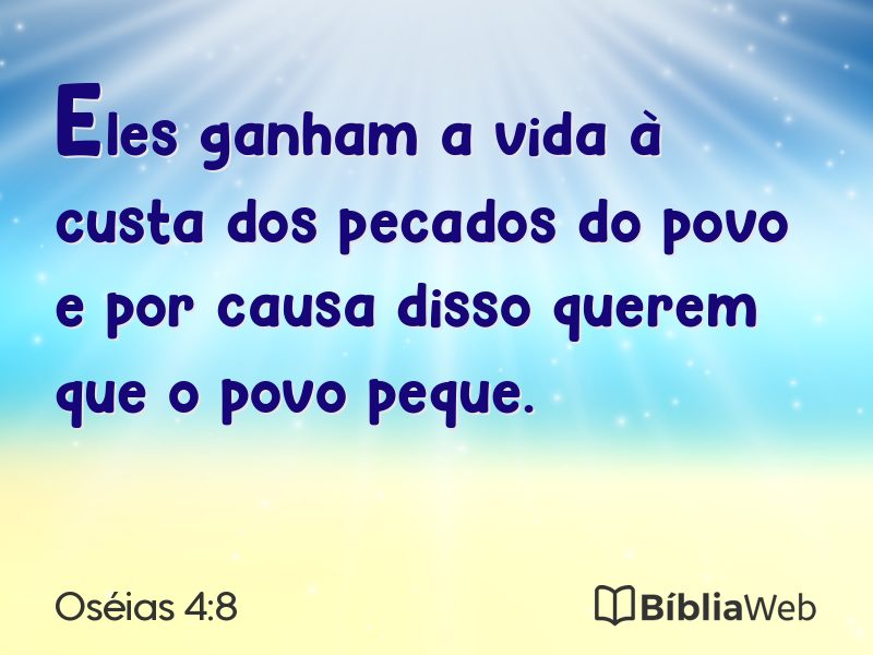Oséias 4:8 em imagem para compartilhar