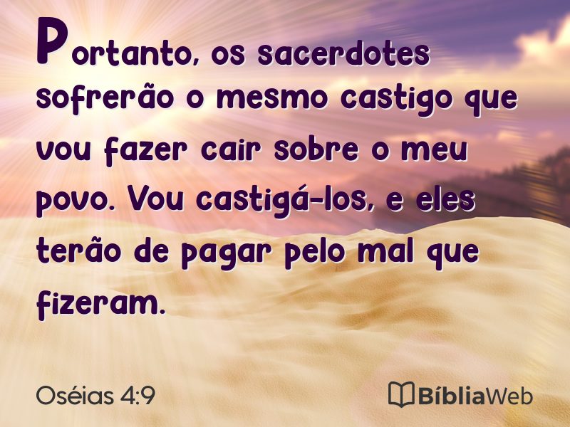 Oséias 4:9 em imagem para compartilhar