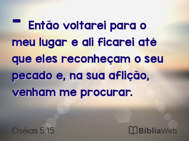 Oséias 5:15 em imagem para compartilhar