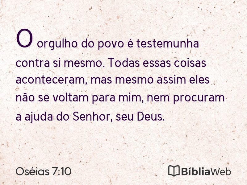 Oséias 7:10 em imagem para compartilhar
