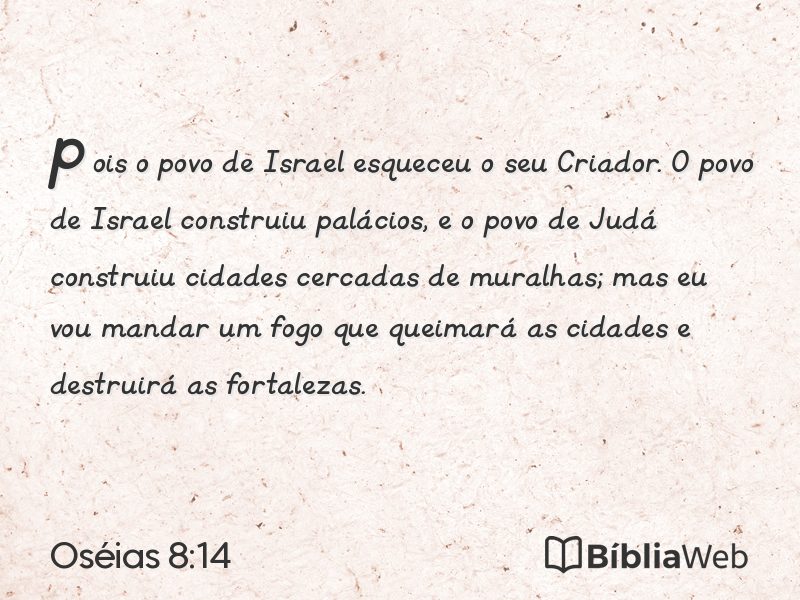 Oséias 8:14 em imagem para compartilhar