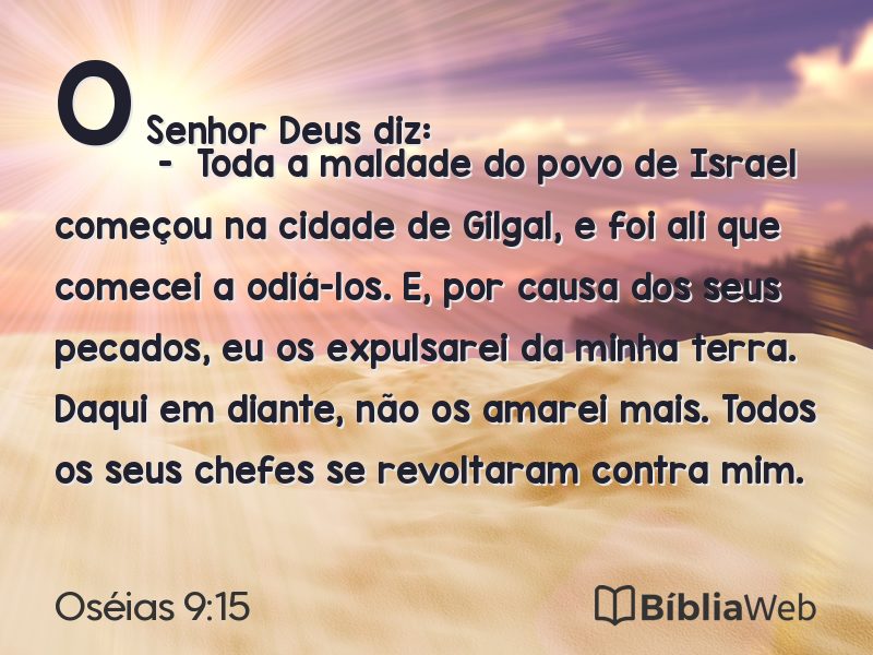 Oséias 9:15 em imagem para compartilhar