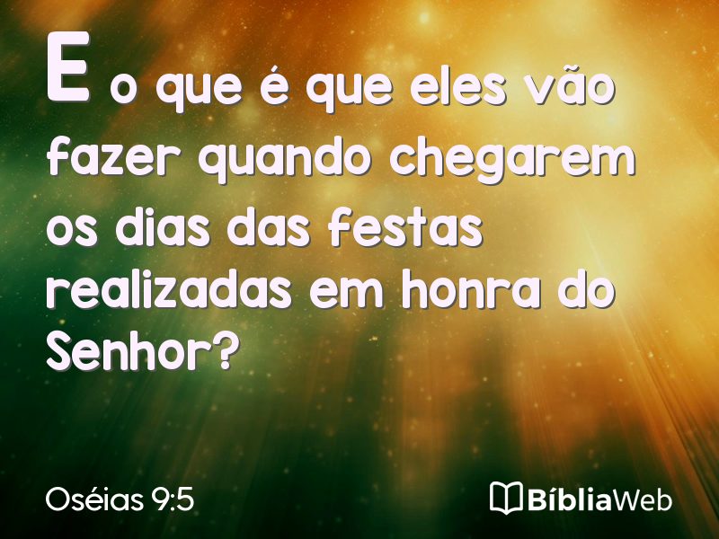 Oséias 9:5 em imagem para compartilhar