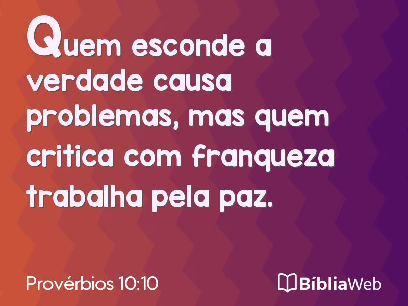 Provérbios 10:10 em imagem para compartilhar