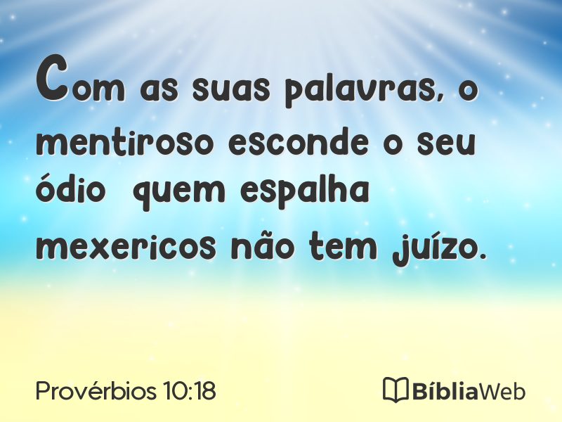 Provérbios 10:18 em imagem para compartilhar