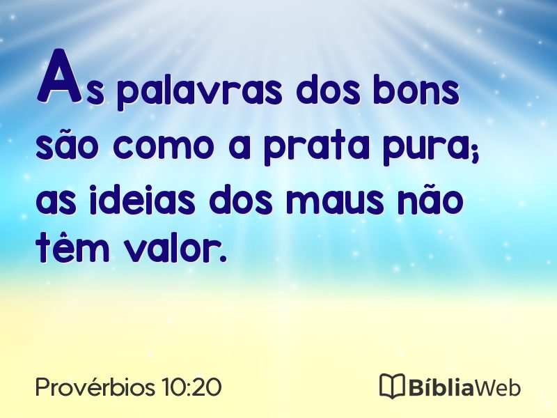 Provérbios 10:20 em imagem para compartilhar
