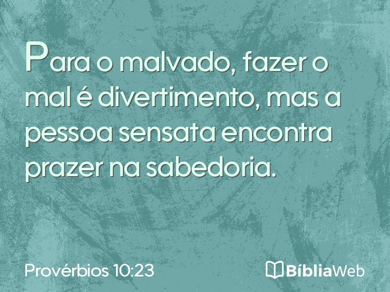 Provérbios 10:23 em imagem para compartilhar