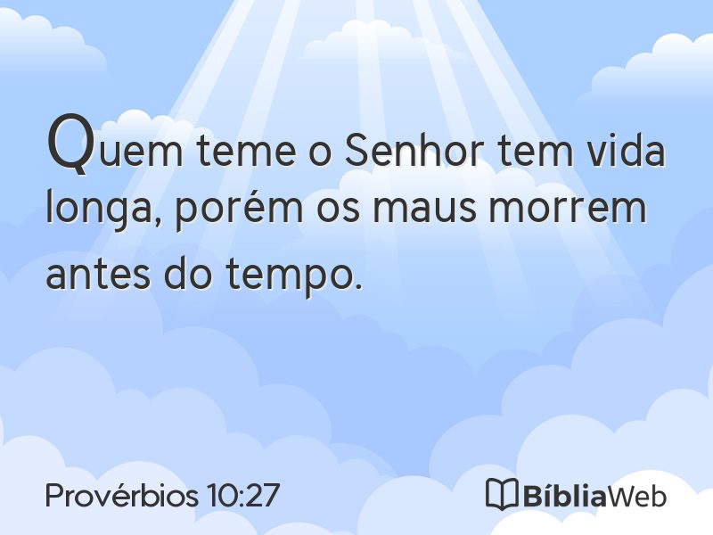 Provérbios 10:27 em imagem para compartilhar