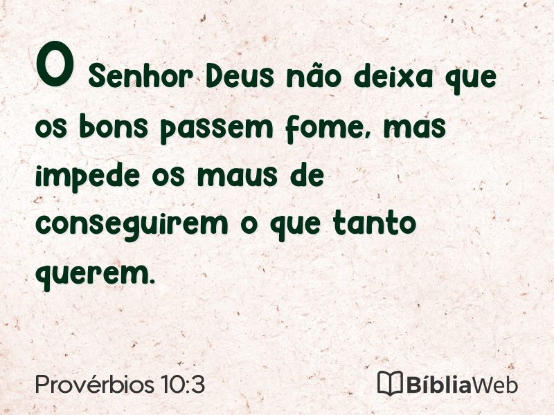 Provérbios 10:3 em imagem para compartilhar