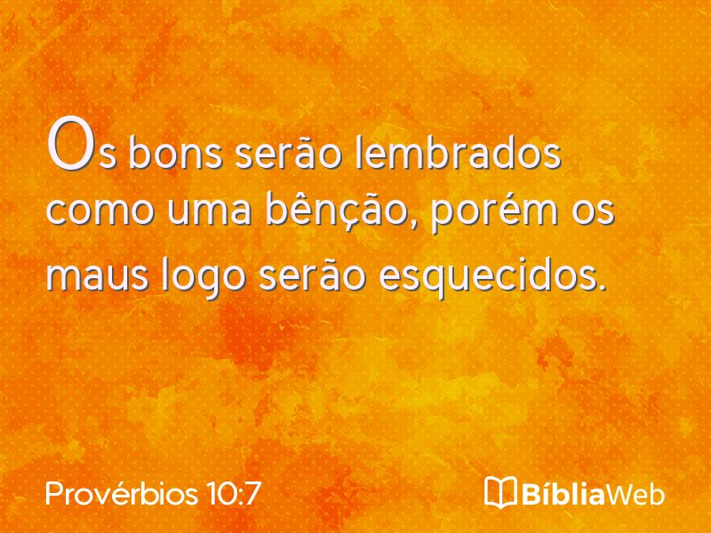Provérbios 10:7 em imagem para compartilhar
