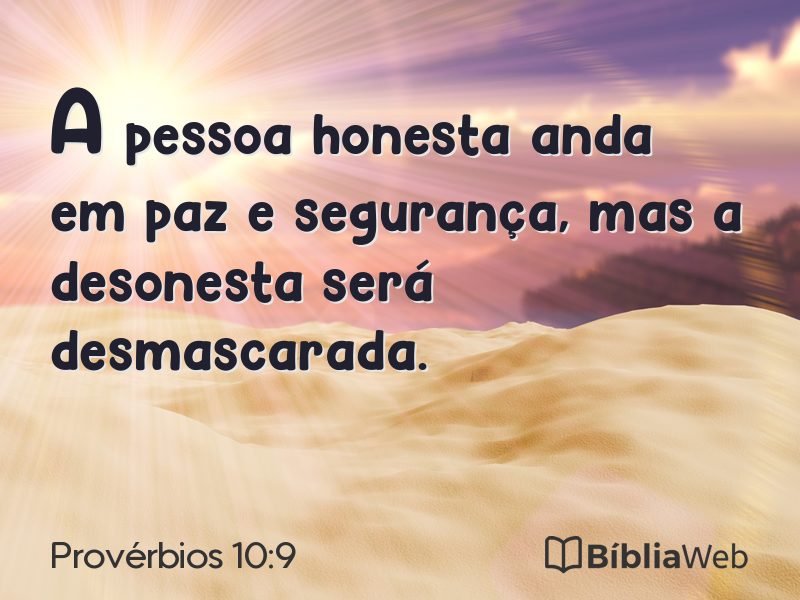 Provérbios 10:9 em imagem para compartilhar