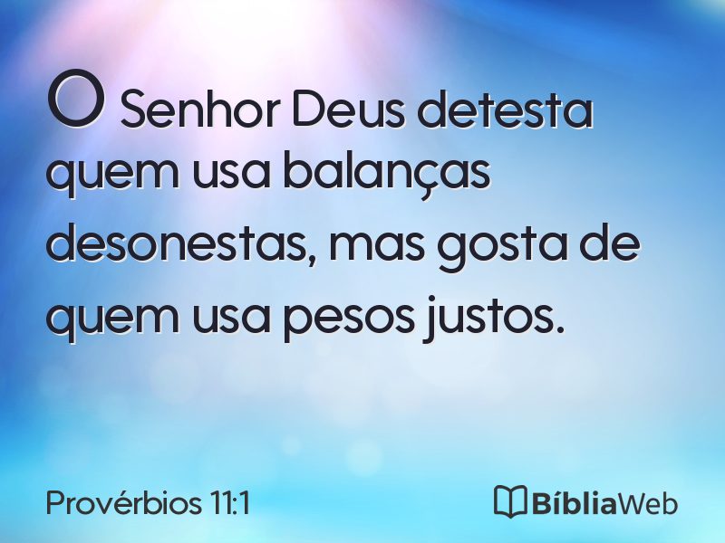 Provérbios 11:1 em imagem para compartilhar