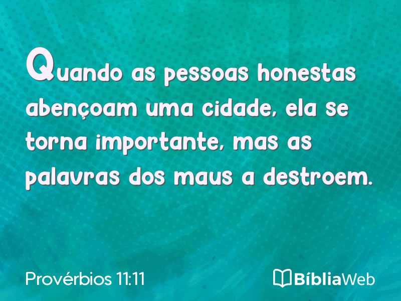 Provérbios 11:11 em imagem para compartilhar