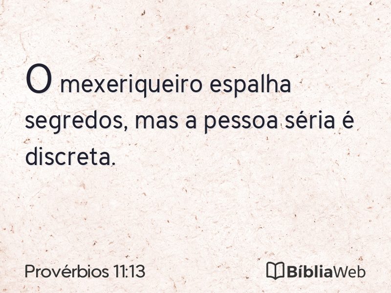Provérbios 11:13 em imagem para compartilhar