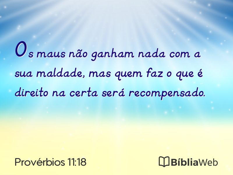 Provérbios 11:18 em imagem para compartilhar