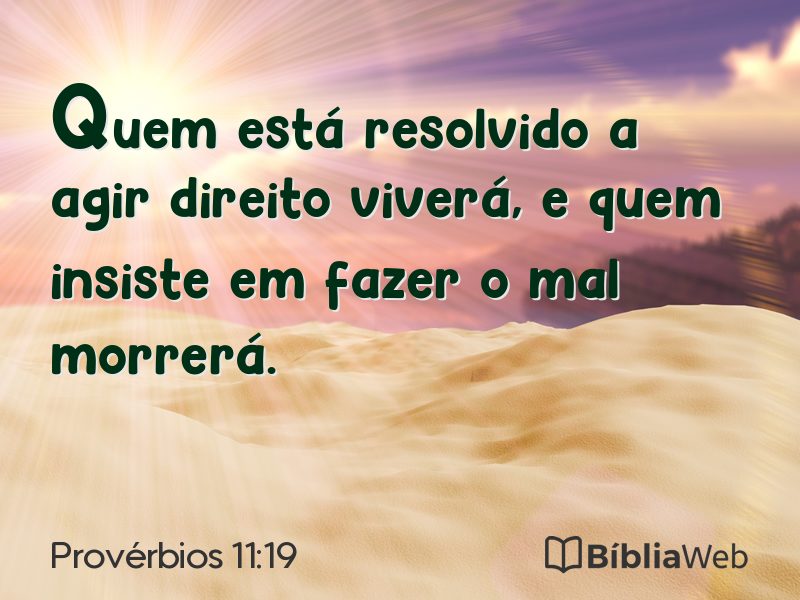 Provérbios 11:19 em imagem para compartilhar