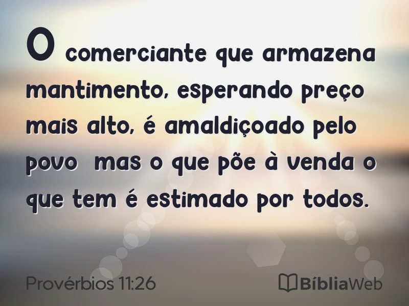 Provérbios 11:26 em imagem para compartilhar