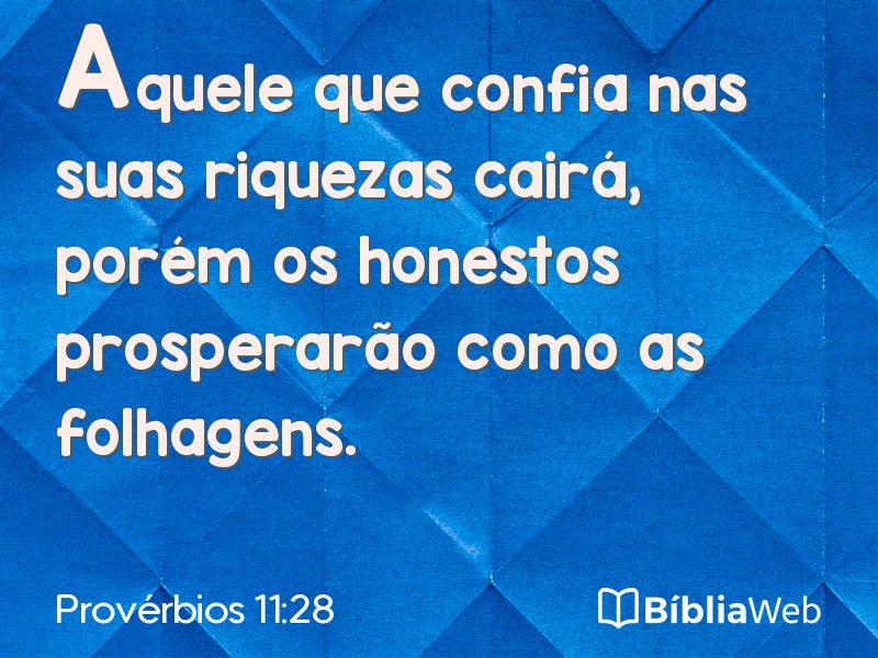 Provérbios 11:28 em imagem para compartilhar