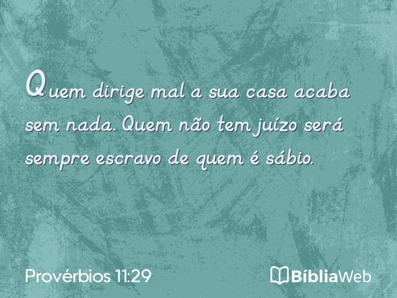 Provérbios 11:29 em imagem para compartilhar