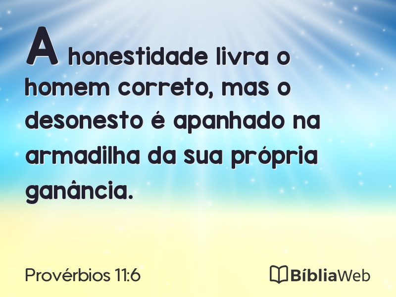 Provérbios 11:6 em imagem para compartilhar