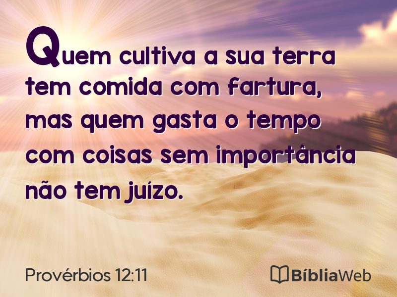 Provérbios 12:11 em imagem para compartilhar
