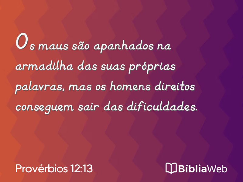 Provérbios 12:13 em imagem para compartilhar