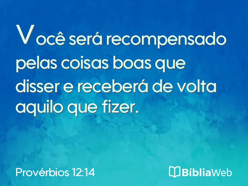 Provérbios 12:14 em imagem para compartilhar