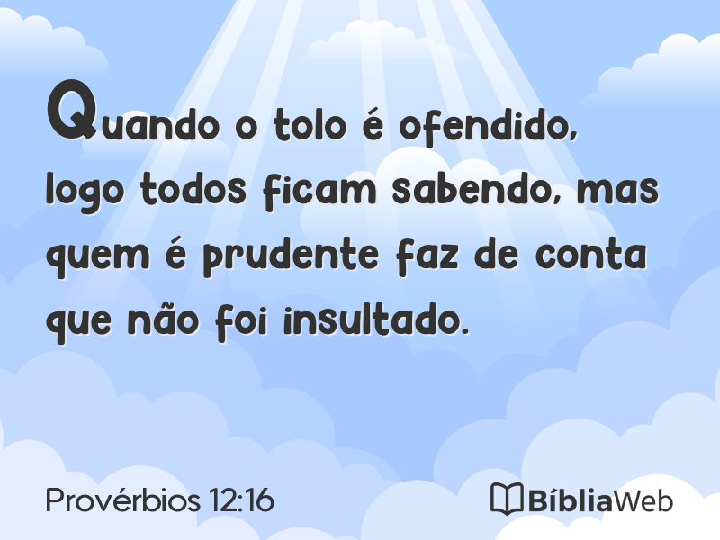 Provérbios 12:16 em imagem para compartilhar