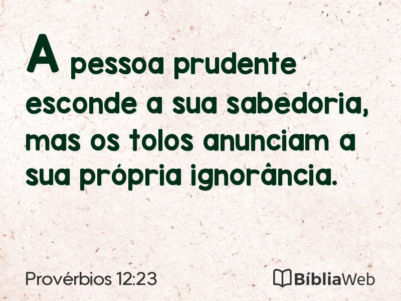 Provérbios 12:23 em imagem para compartilhar