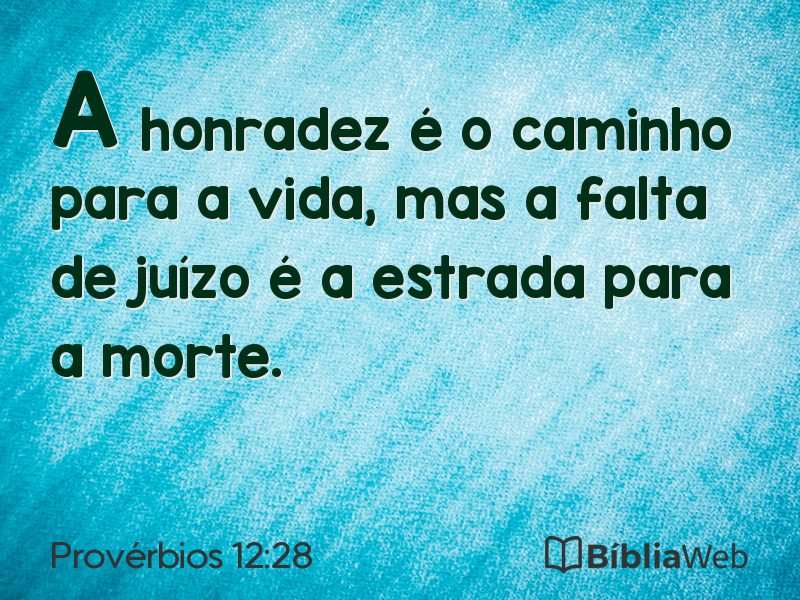Provérbios 12:28 em imagem para compartilhar