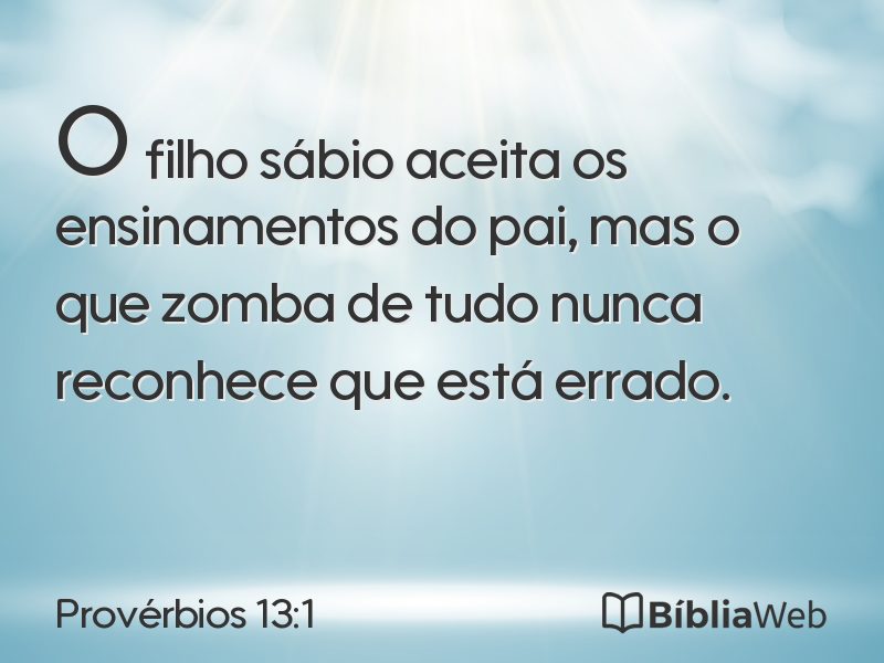 Provérbios 13:1 em imagem para compartilhar