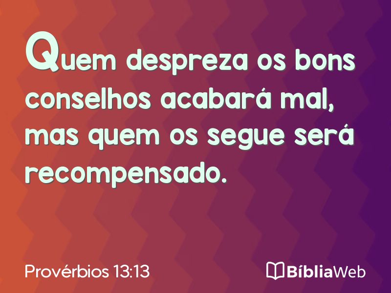 Provérbios 13:13 em imagem para compartilhar