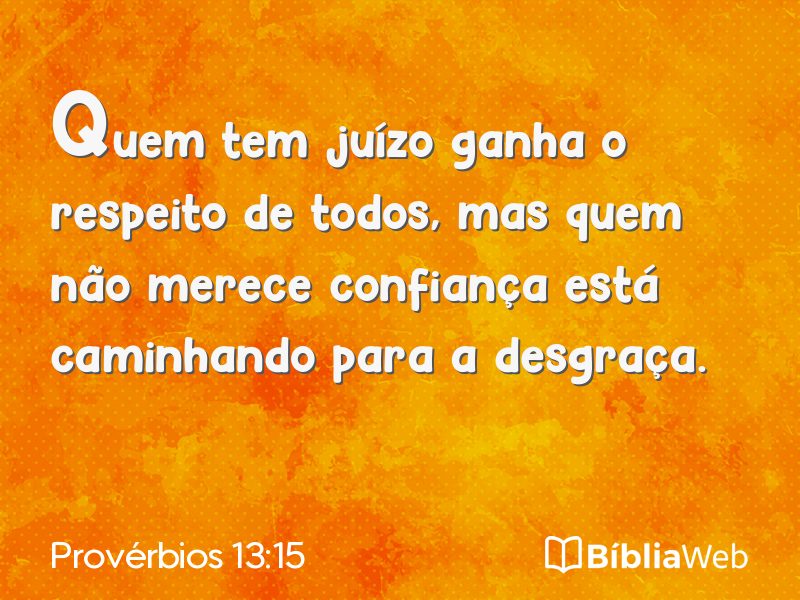 Provérbios 13:15 em imagem para compartilhar