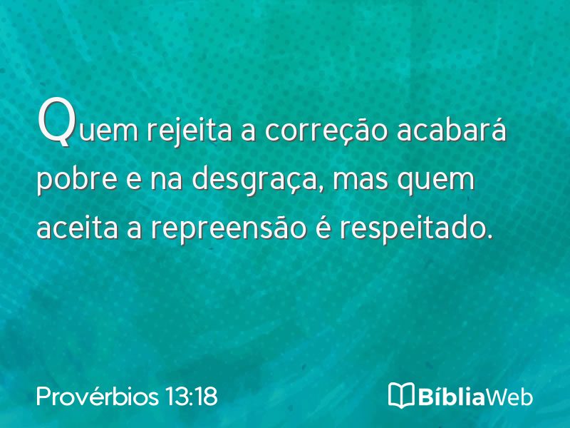 Provérbios 13:18 em imagem para compartilhar