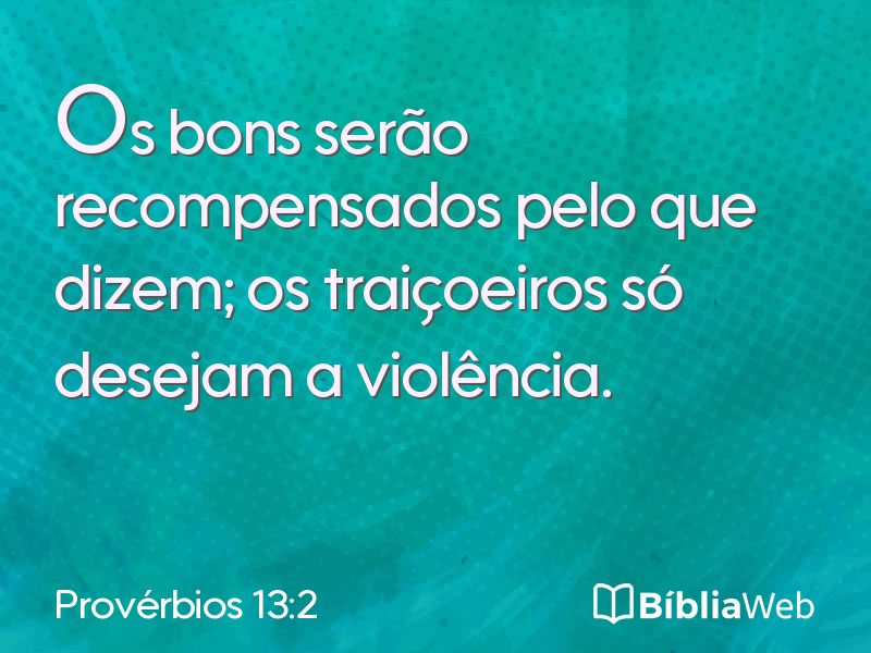 Provérbios 13:2 em imagem para compartilhar